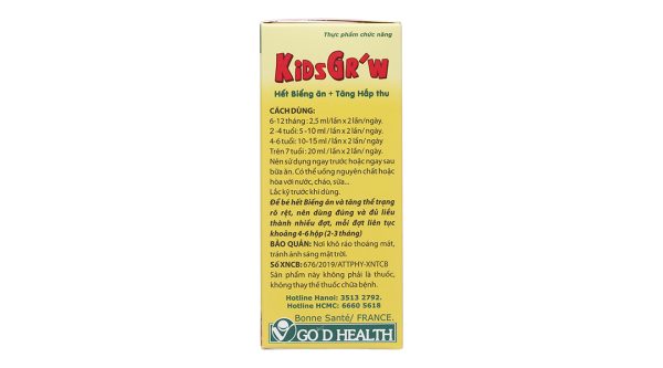 Siro Yến Sào Kids Gr'w Nest kích thích ăn ngon, tiêu hóa tốt chai 120ml