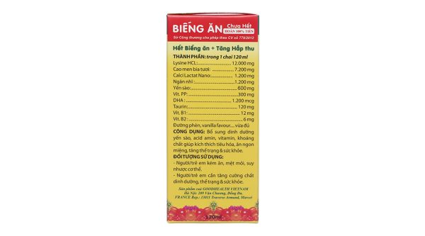 Siro Yến Sào Kids Gr'w Nest kích thích ăn ngon, tiêu hóa tốt chai 120ml
