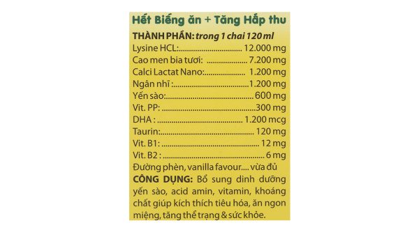 Siro Yến Sào Kids Gr'w Nest kích thích ăn ngon, tiêu hóa tốt chai 120ml