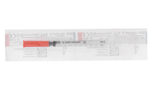 Bơm kim tiêm Insulin BD Ultra-Fine II 30G x 8mm (1ml/100U) gói 1 cái