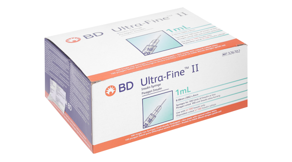Bơm kim tiêm Insulin BD Ultra-Fine II 30G x 8mm (1ml/100U) hộp 100 cái
