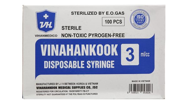 Bơm kim tiêm Vinahankook (3ml/cc) hộp 100 cái