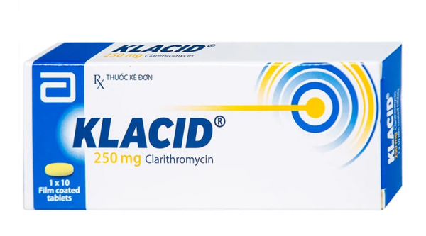 Klacid 250mg trị viêm amidan, viêm tai giữa (1 vỉ x 10 viên)