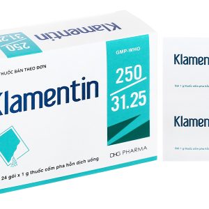 Cốm pha hỗn dịch uống Klamentin 250/31.25 trị nhiễm khuẩn (24 gói x 1g)