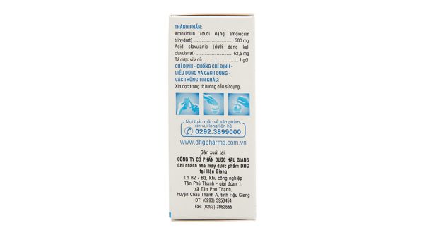 Cốm pha hỗn dịch uống Klamentin 500/62.5 trị nhiễm khuẩn (24 gói x 2g)
