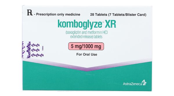 Komboglyze XR 5mg/1000mg trị đái tháo đường tuýp 2 (4 vỉ x 7 viên)