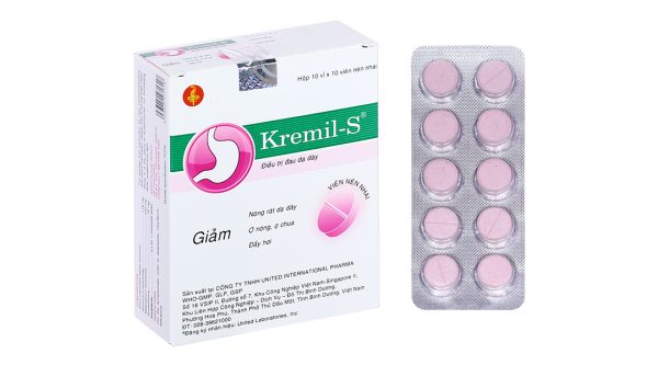 Viên nhai Kremil-S làm dịu các triệu chứng đầy hơi, đau dạ dày (10 vỉ x 10 viên)