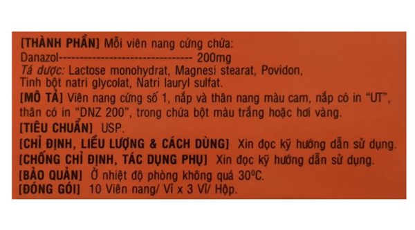 Kupdina 200mg trị lạc nội mạc tử cung (3 vỉ x 10 viên)