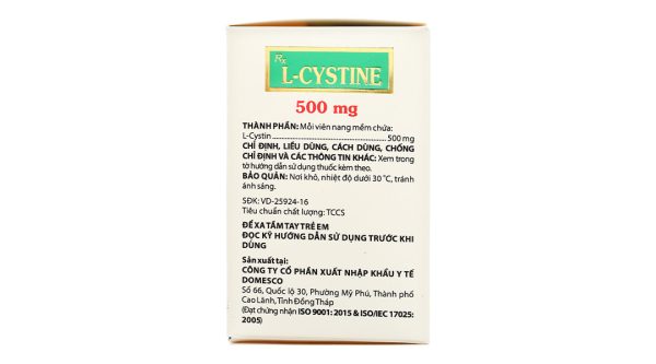 L-Cystine Domesco 500mg trị rối loạn dưỡng tóc và móng (12 vỉ x 5 viên)