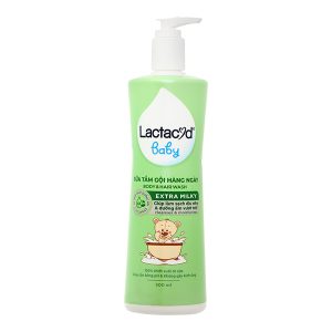 Sữa tắm gội Lactacyd Baby Extra Milky bảo vệ da và tóc cho bé chai 500ml