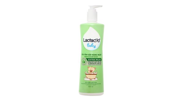 Sữa tắm gội Lactacyd Baby Extra Milky bảo vệ da và tóc cho bé chai 500ml