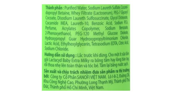 Sữa tắm gội Lactacyd Baby Extra Milky bảo vệ da và tóc cho bé chai 500ml