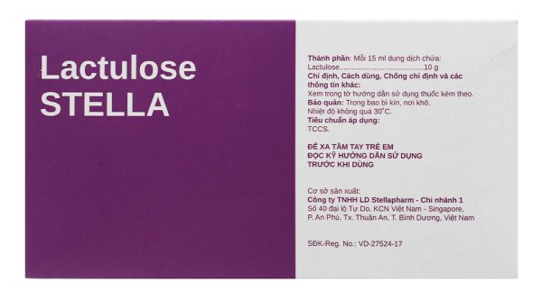 Dung dịch uống Lactulose Stella trị táo bón mạn tính (20 gói x 15ml)