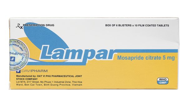 Lampar 5mg trị triệu chứng dạ dày - ruột (6 vỉ x 10 viên)