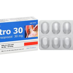 Lastro 30 trị viêm loét dạ dày - tá tràng (3 vỉ x 10 viên)