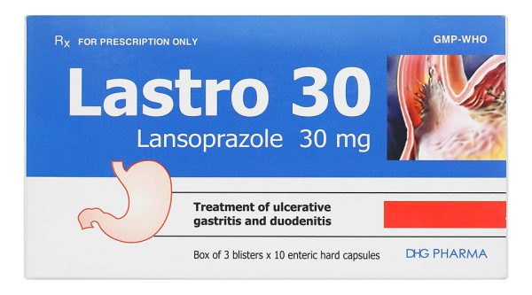 Lastro 30 trị viêm loét dạ dày - tá tràng (3 vỉ x 10 viên)