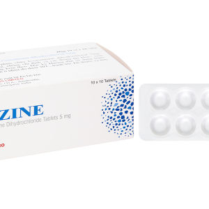 Lazine 5mg trị viêm mũi dị ứng, mề đay (10 vỉ x 10 viên)