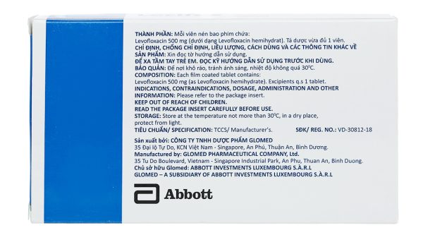 Lecifex Abbott 500mg trị nhiễm khuẩn nhẹ, vừa và nặng (1 vỉ x 10 viên)