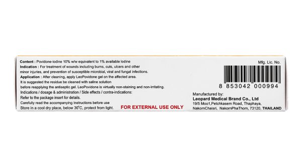 Leopovidone Gel sát khuẩn, sát trùng ngoài da tuýp 20g