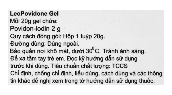 Leopovidone Gel sát khuẩn, sát trùng ngoài da tuýp 20g