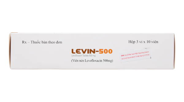 Levin-500 điều trị nhiễm khuẩn nhẹ, vừa hoặc nặng (3 vỉ x 10 viên)