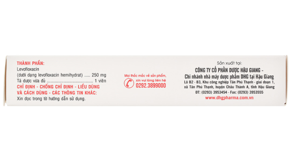 LevoDHG 250 trị nhiễm khuẩn (3 vỉ x 10 viên)