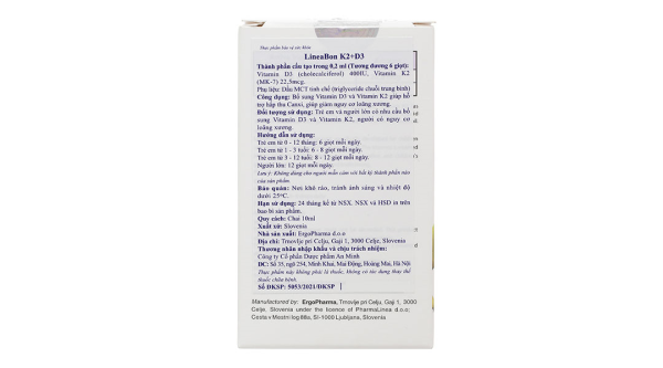 Dung dịch LineaBon K2 + D3 giúp giảm nguy cơ loãng xương chai 10ml