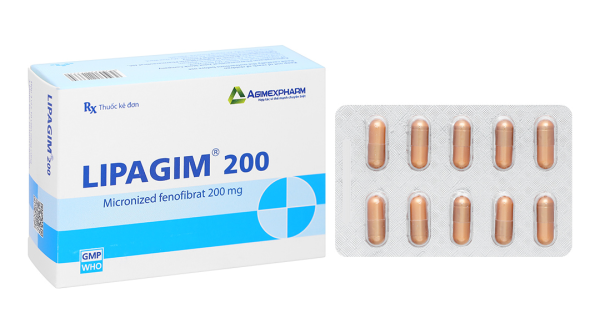 Lipagim 200 trị tăng mỡ máu như tăng Triglycerid, tăng Lipid hỗn hợp (3 vỉ x 10 viên)