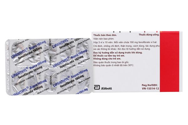 Lipanthyl Supra 160mg trị rối loạn mỡ máu (3 vỉ x 10 viên)