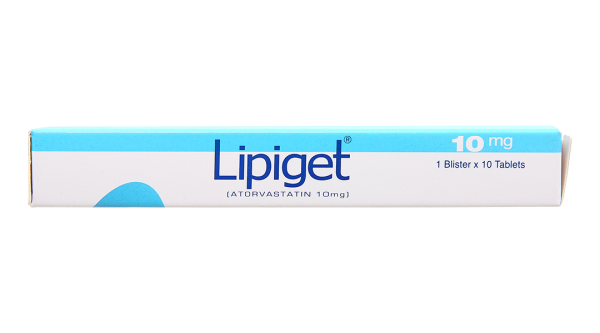Lipiget 10mg trị rối loạn mỡ máu (1 vỉ x 10 viên)