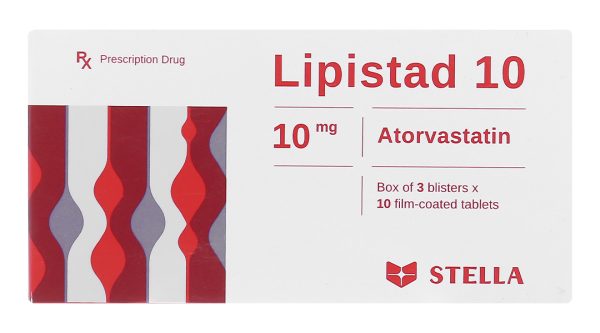 Lipistad 10 trị rối loạn mỡ máu (3 vỉ x 10 viên)