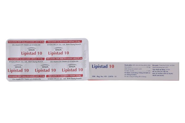 Lipistad 10 trị rối loạn mỡ máu (3 vỉ x 10 viên)