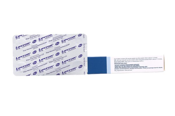 Lipitor 20mg trị rối loạn mỡ máu (3 vỉ x 10 viên)