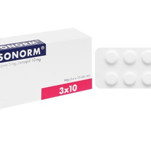 Lisonorm 5mg/10mg trị tăng huyết áp (3 vỉ x 10 viên)
