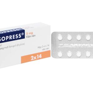 Lisopress 5mg trị tăng huyết áp, suy tim (2 vỉ x 14 viên)