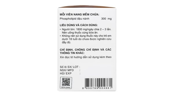 Livolin-H 300mg hỗ trợ trị bệnh lý về gan (10 vỉ x 10 viên)