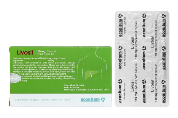 Livosil 140mg hỗ trợ trị bệnh lý về gan (8 vỉ x 15 viên)