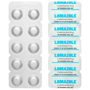 Lomazole 5mg trị cường giáp, xạ trị iod (10 vỉ x 10 viên)