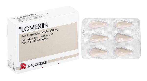 Viên đặt âm đạo Lomexin 200mg trị nhiễm nấm Candida âm hộ - âm đạo (1 vỉ x 6 viên)
