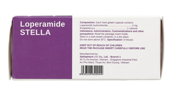 Loperamide Stella 2mg trị tiêu chảy (5 vỉ x 10 viên)