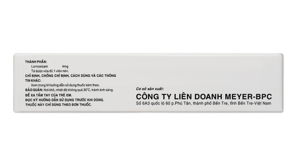 Lornomeyer 4 giảm đau, kháng viêm xương khớp (3 vỉ x 10 viên)
