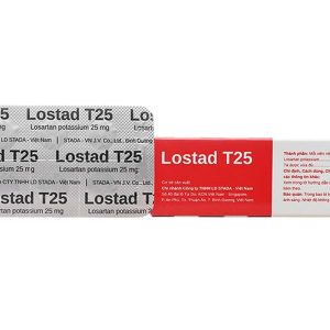Lostad T25 trị tăng huyết áp, suy tim, nhồi máu cơ tim (3 vỉ x 10 viên)