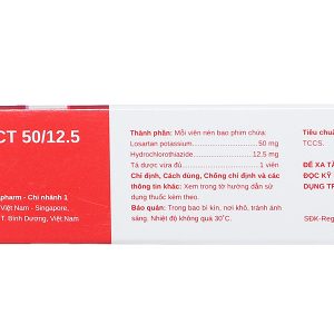 Lostad HCT 50/12.5 trị tăng huyết áp (3 vỉ x 10 viên)