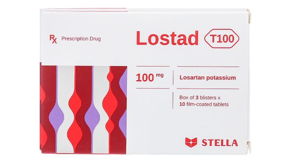 Lostad T100 trị tăng huyết áp và suy tim mạn tính (3 vỉ x 10 viên)