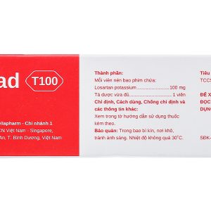 Lostad T100 trị tăng huyết áp và suy tim mạn tính (3 vỉ x 10 viên)
