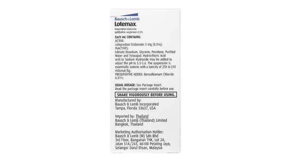 Hỗn dịch nhỏ mắt Lotemax 0.5% trị viêm kết mạc mí mắt, viêm giác mạc 5ml