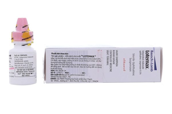 Hỗn dịch nhỏ mắt Lotemax 0.5% trị viêm kết mạc mí mắt, viêm giác mạc 5ml