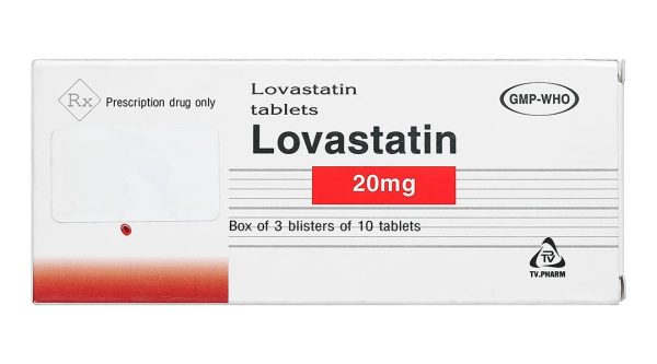 Lovastatin TV Pharm 20mg phòng ngừa biến cố tim mạch, rối loạn lipid (3 vỉ x 10 viên)
