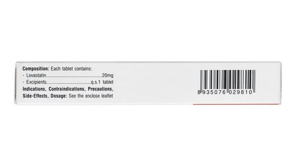 Lovastatin TV Pharm 20mg phòng ngừa biến cố tim mạch, rối loạn lipid (3 vỉ x 10 viên)