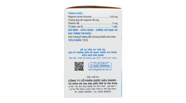 Magnesi-B6 điều trị thếu magnesi và vitamin B6 (10 vỉ x 10 viên)
